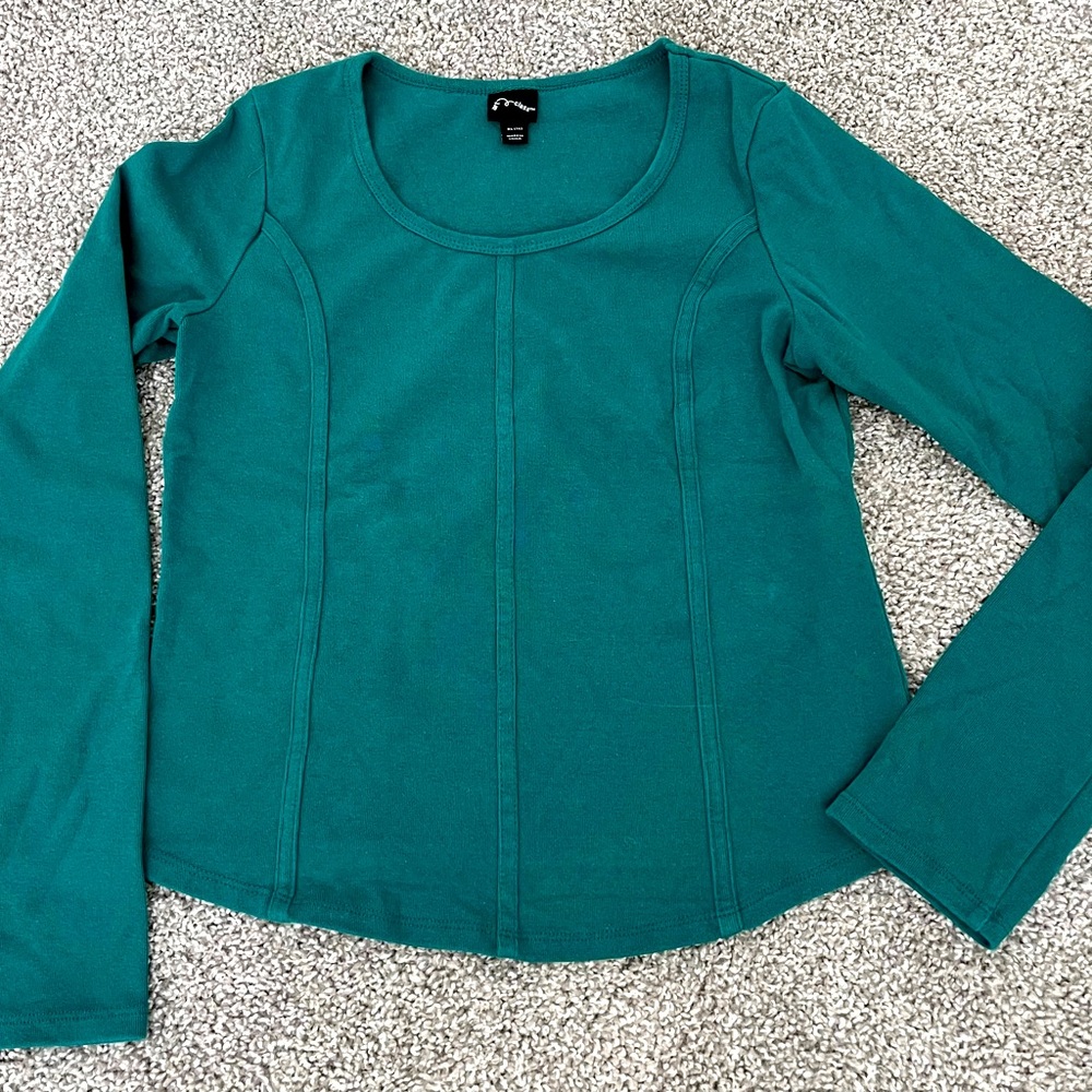 Art Class Green Corset Long Sleeve Top Size XL